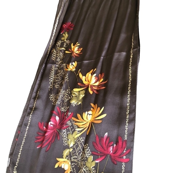 Oscar de la Renta Silk Oblong Floral Scarf Majestic Colors 51”LX11”W Elegant - Picture 7 of 9